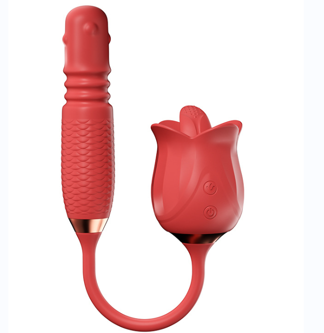 Rose Rotation Thrusting Tongue Licking Vibrator